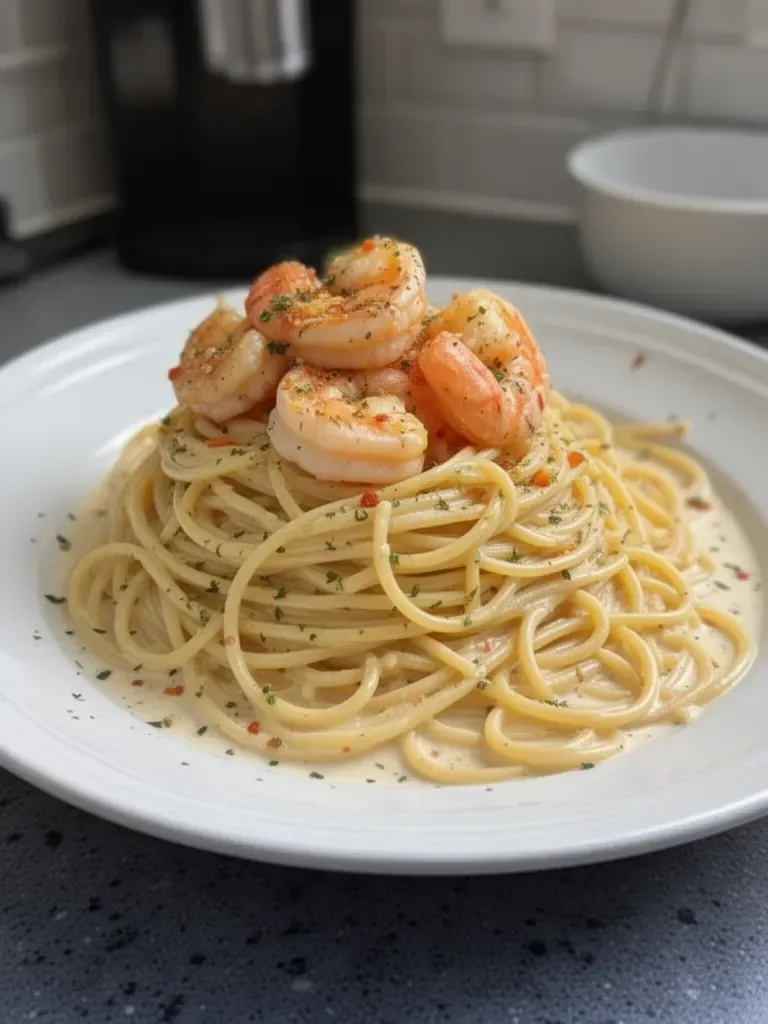 Explosion de Linguine Crèmeuse aux Crevettes