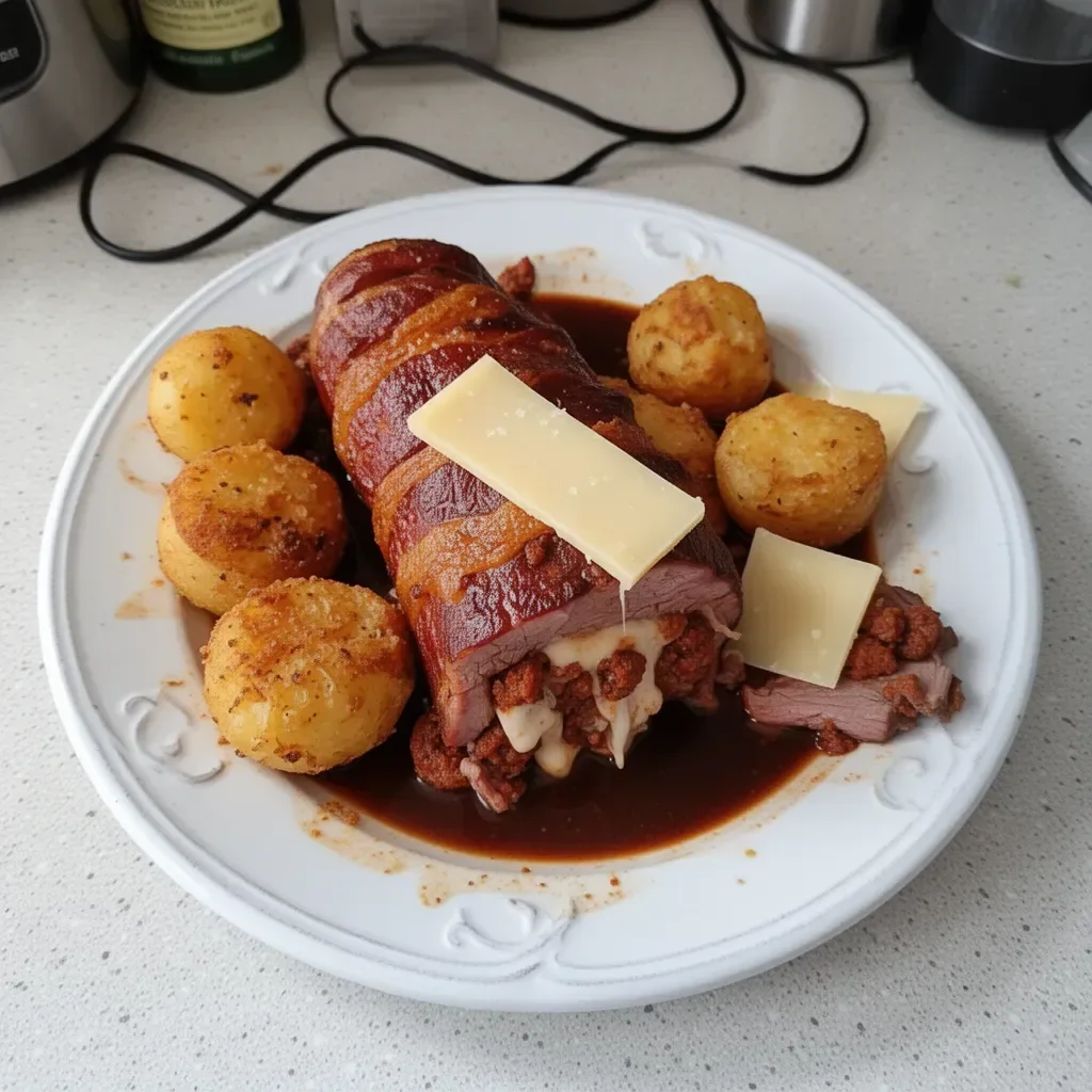 Filet Mignon avec Chorizo et Comté, un plat élégant et savoureux.
