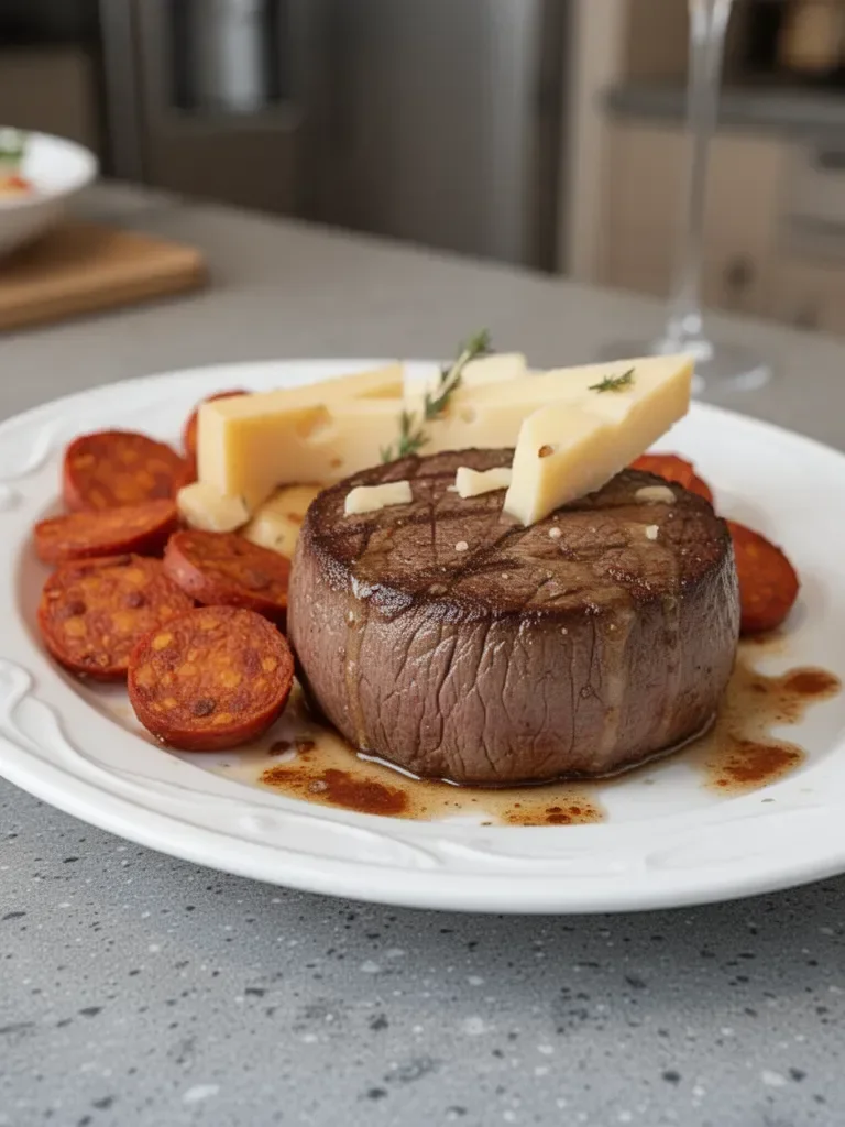 Filet Mignon with Chorizo and Comté