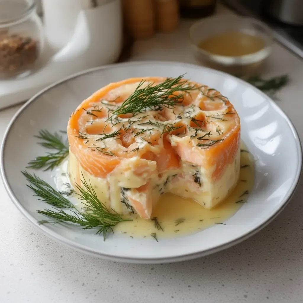 Flan de Poisson au Saumon et Colin, plat savoureux et innovant.