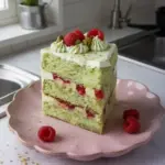 Gâteau à la pistache et à la framboise