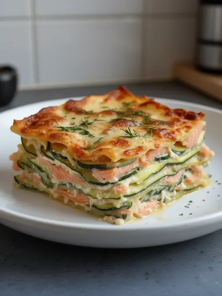 Lasagnes aux courgettes et au saumon