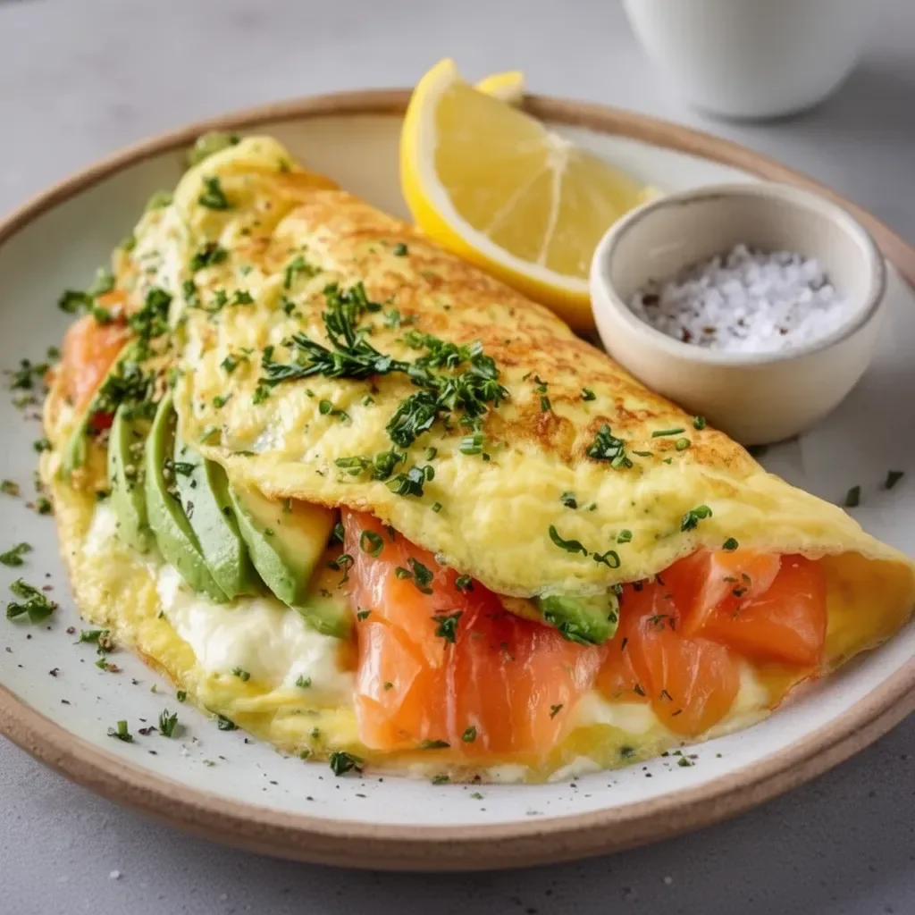 Omelette à l'avocat et au saumon fumé, un plat gourmet et nutritif