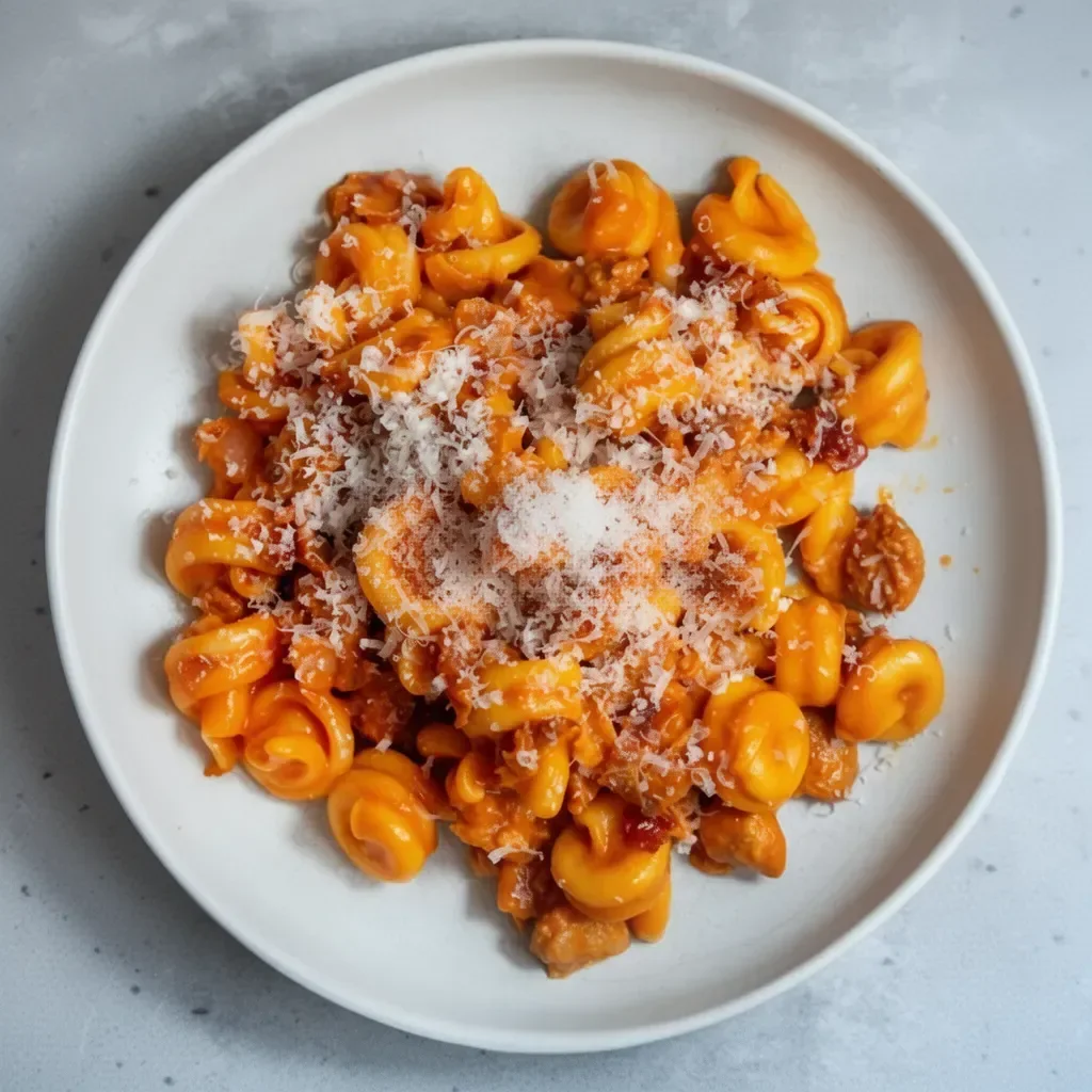 Assiette de Pâtes Alla Zozzona garnies de sauce riche et savoureuse