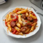 Pâtes au Poivron Doux et Saucisse
