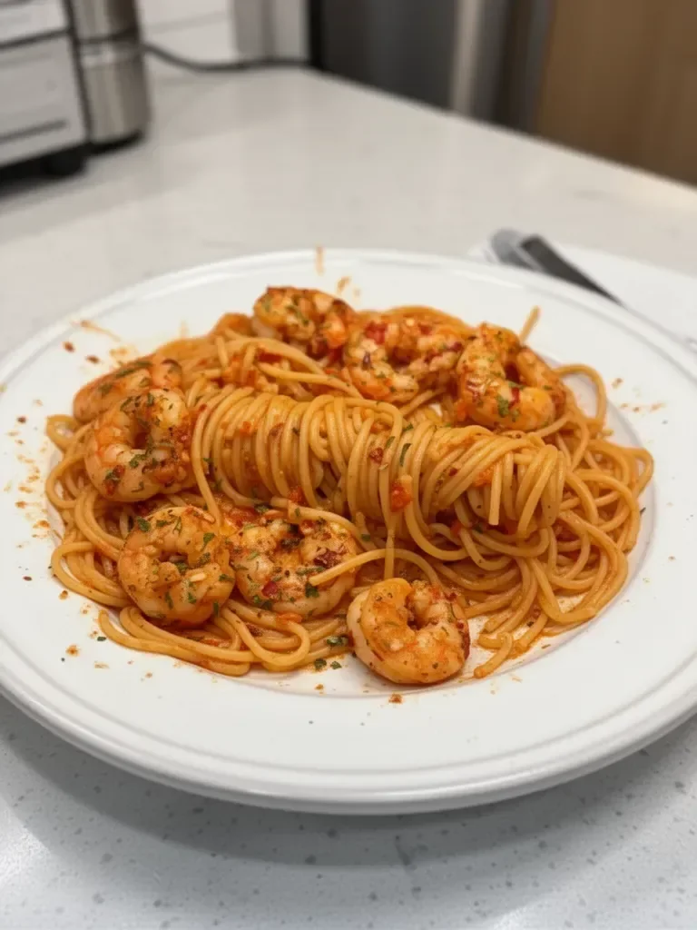 Pâtes aux crevettes cajun