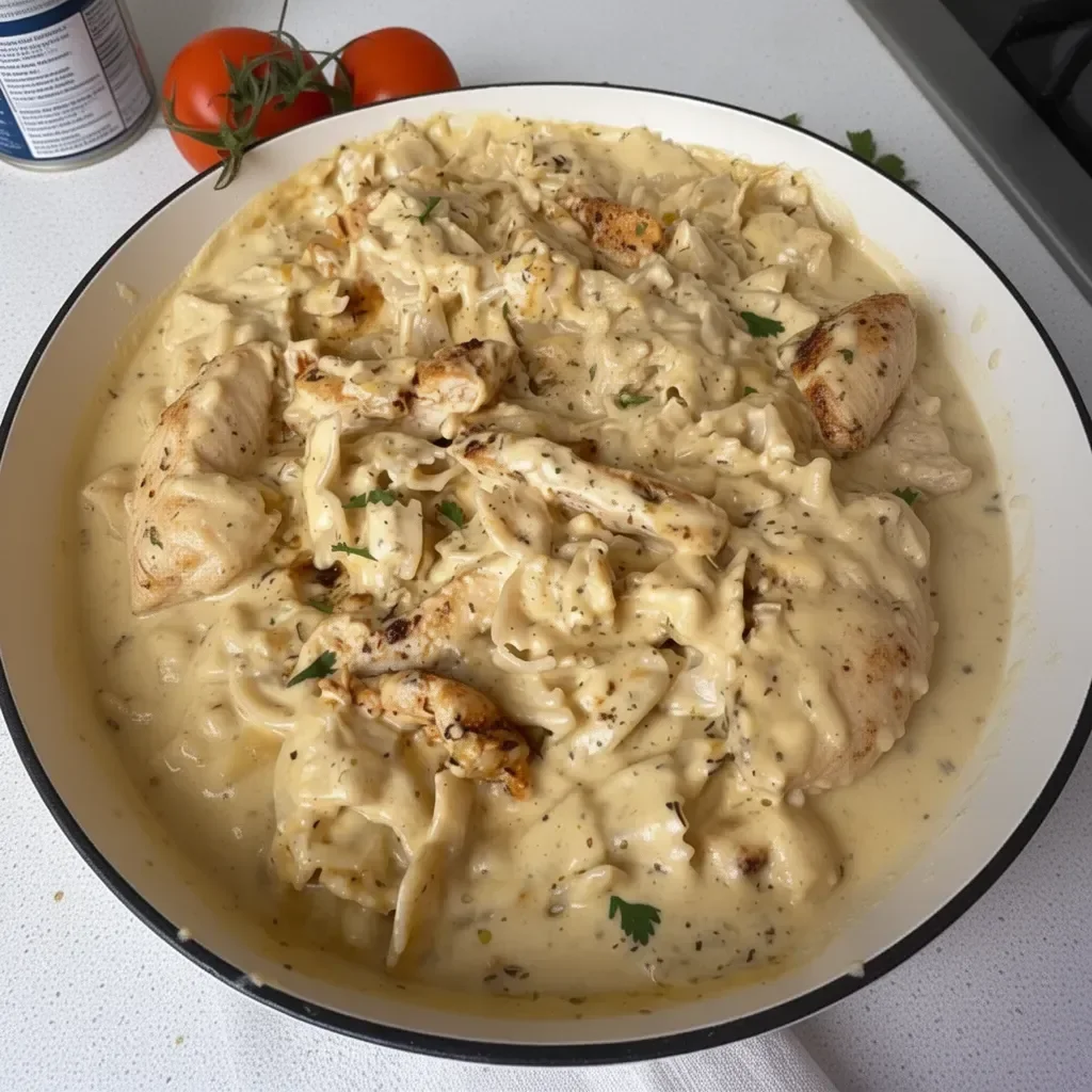 Recette de Poulet Alfredo sans produits laitiers, plat crémeux et savoureux
