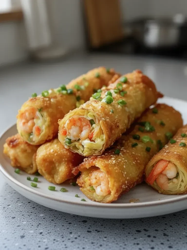Rouleaux d'œufs aux crevettes et chou