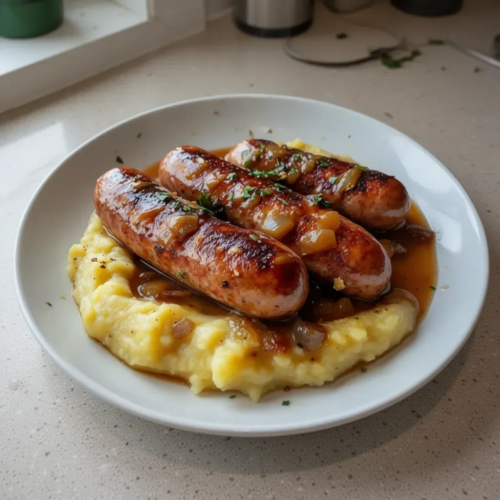 Recette de saucisses accompagnées de purée de pommes de terre