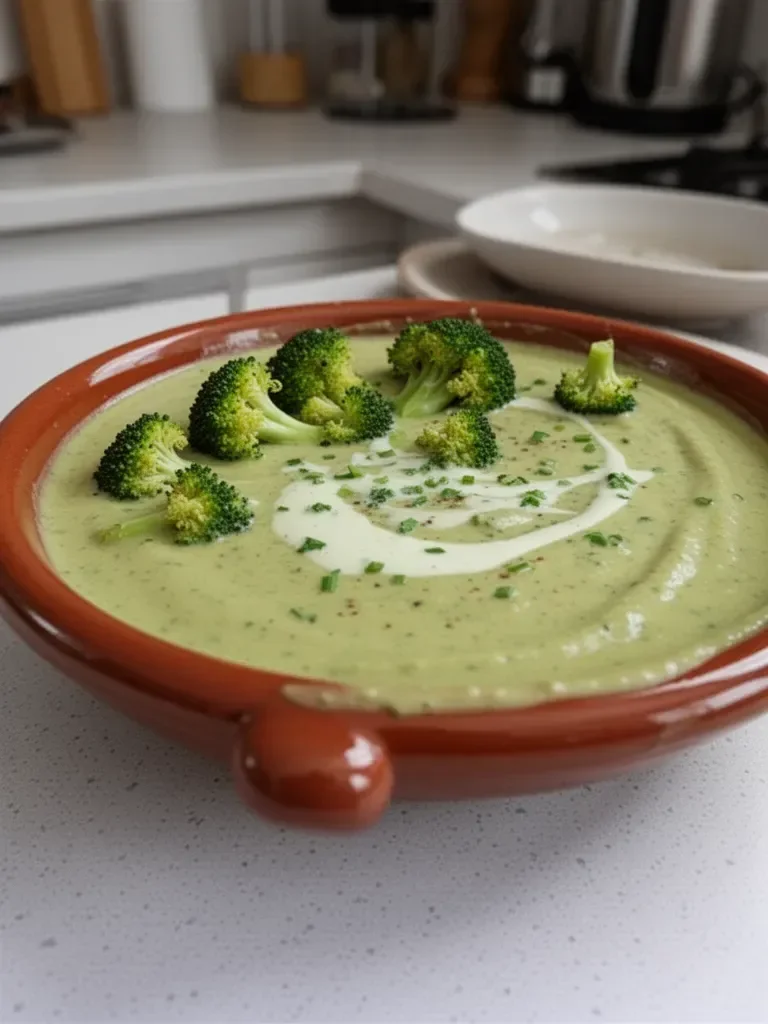 Recette de soupe crémeuse de brocoli végan haute en protéines