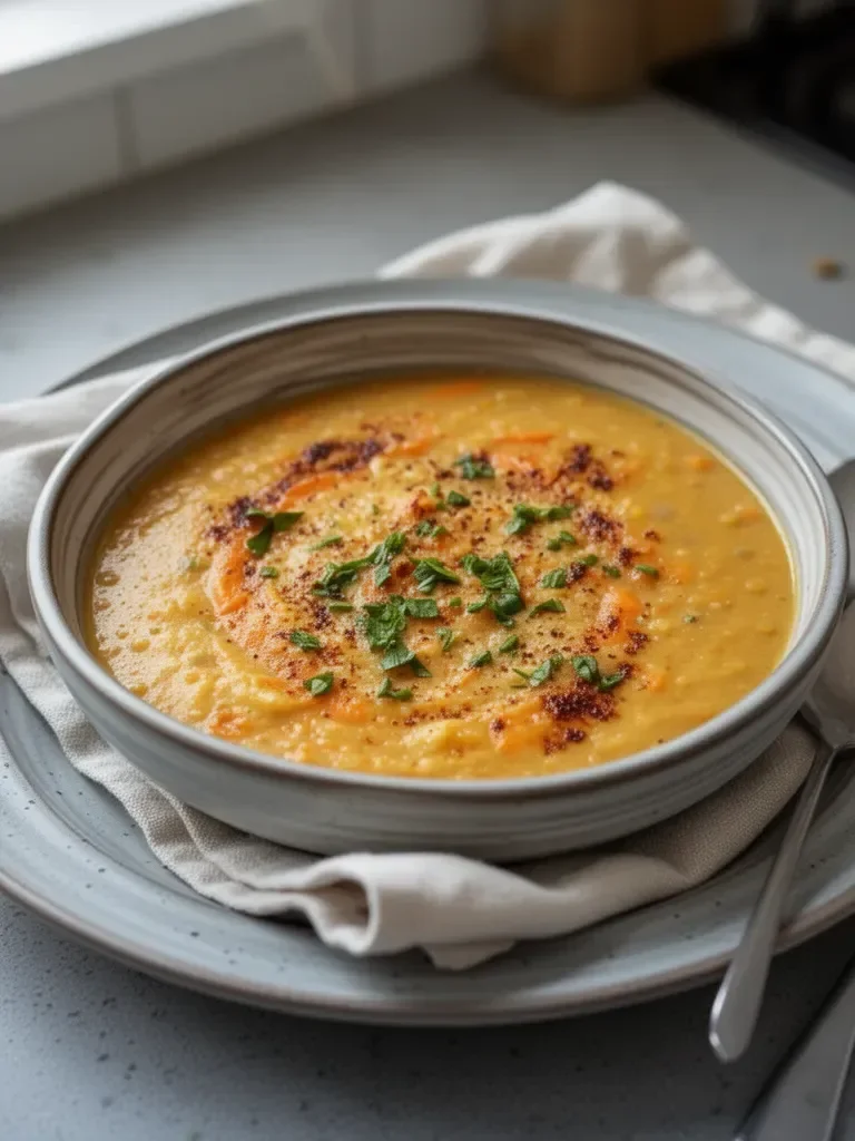 Soupe crémeuse de carottes et lentilles en une seule casserole