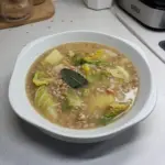 Soupe de Farro, Chou de Milan et Pommes de Terre