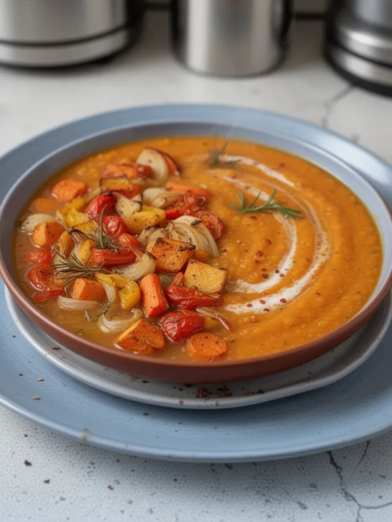 Soupe de légumes rôtis