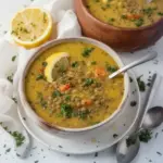 Soupe de lentilles au citron