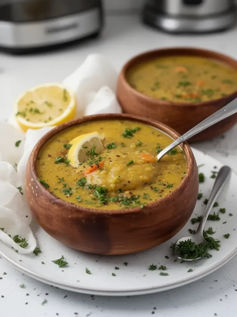 Soupe de lentilles au citron