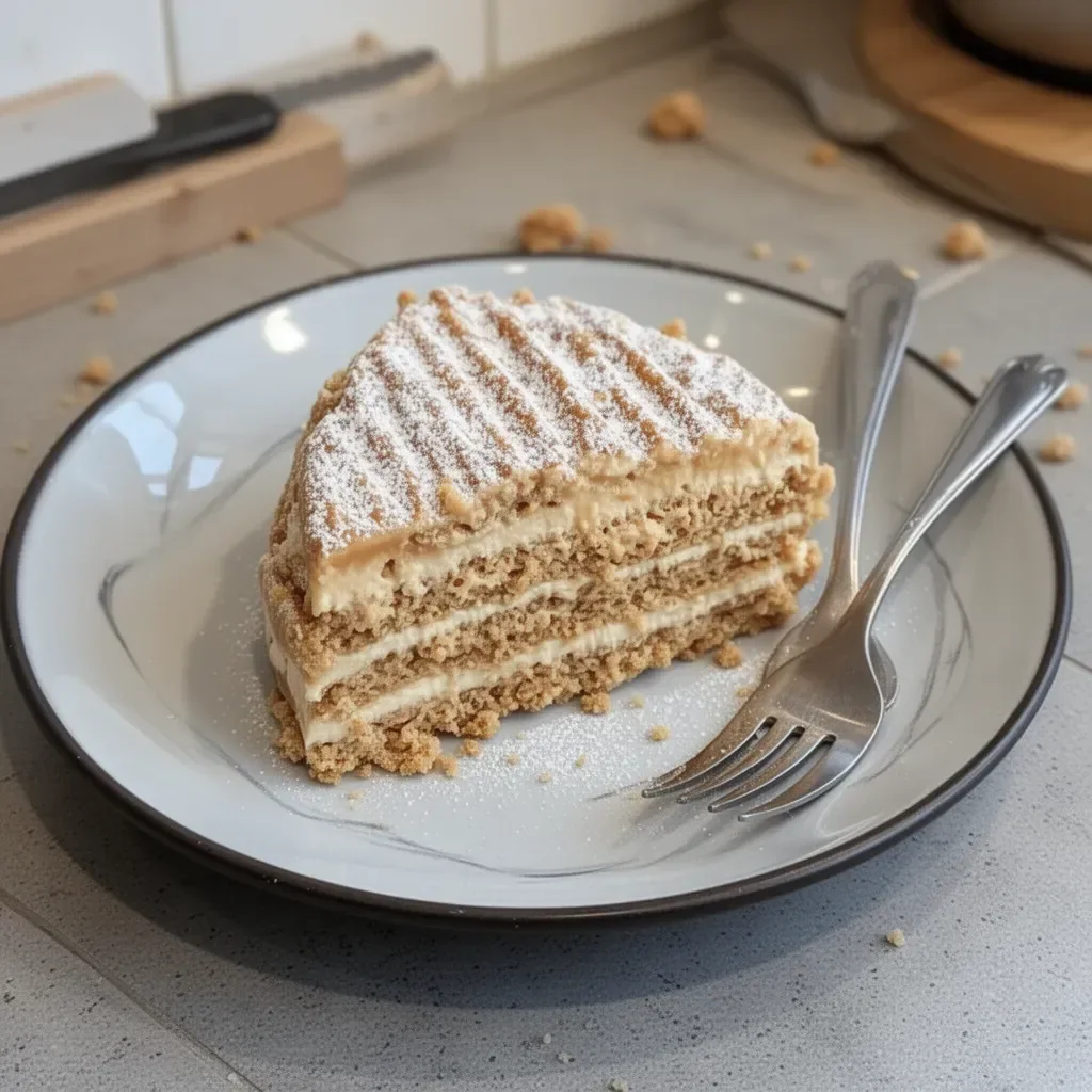 Succès au praliné, dessert délicat au chocolat et praliné croustillant.