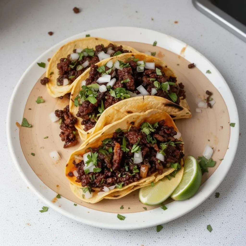 Tacos de chorizo faciles garnis de salsa et d'ingrédients frais