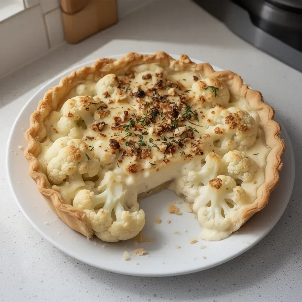 Tarte au Chou-Fleur Ultra-Crémeuse garnie de légumes frais et crémeux