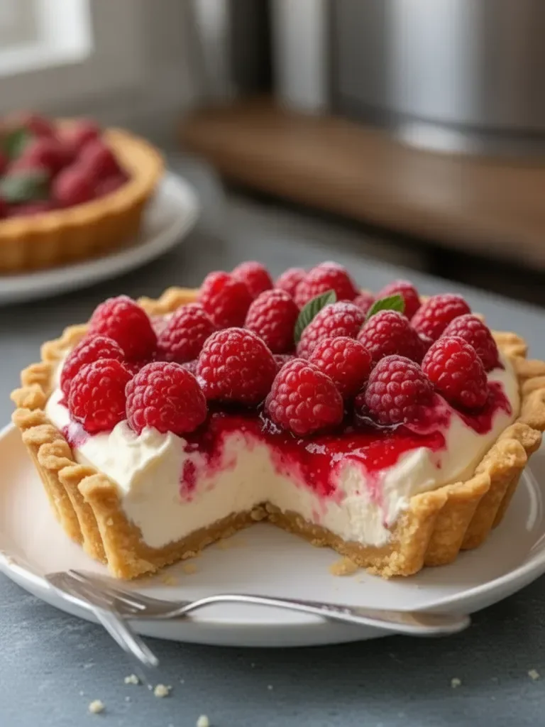 Tarte au mascarpone et framboises