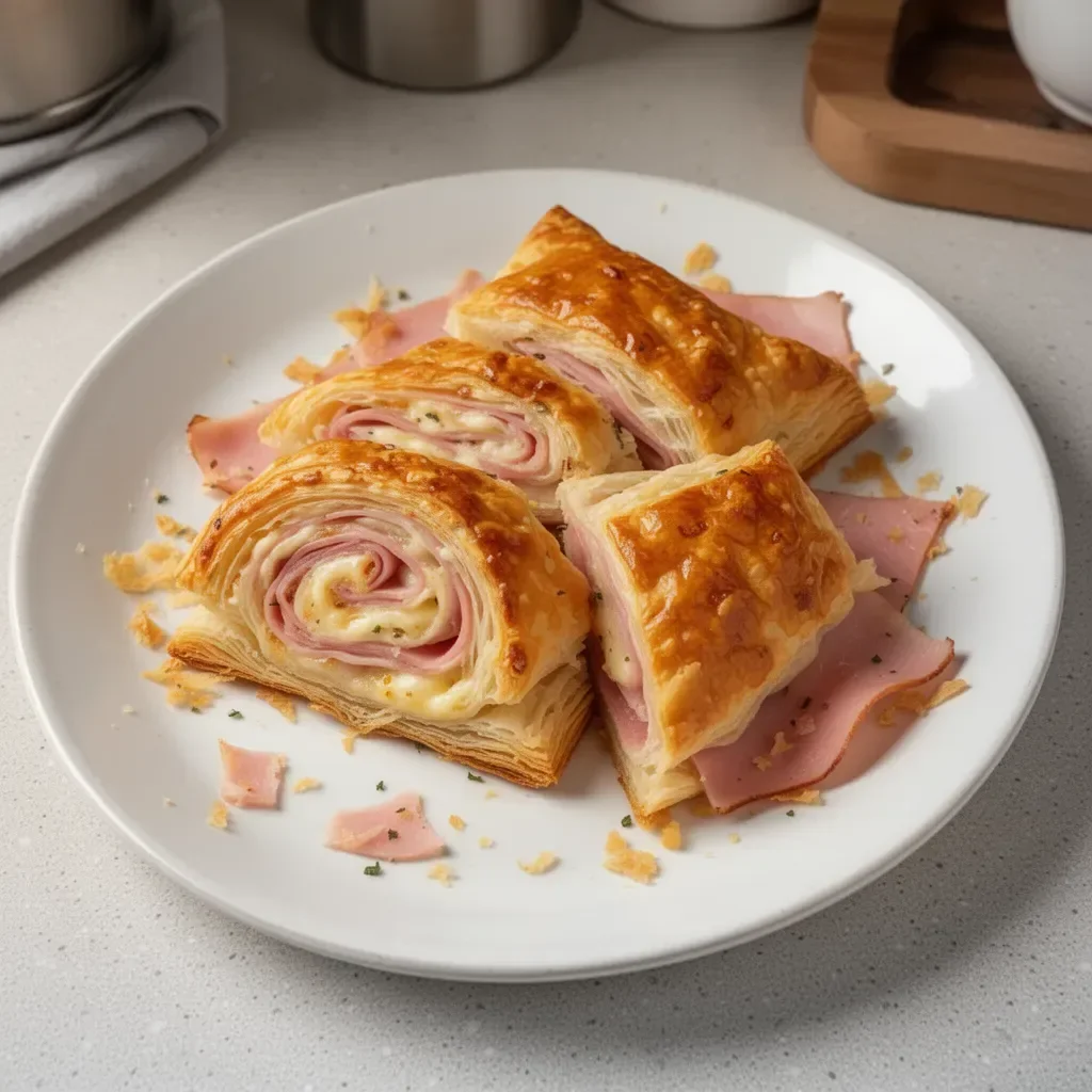 Tarte feuilletée au jambon délicieusement dorée et croustillante