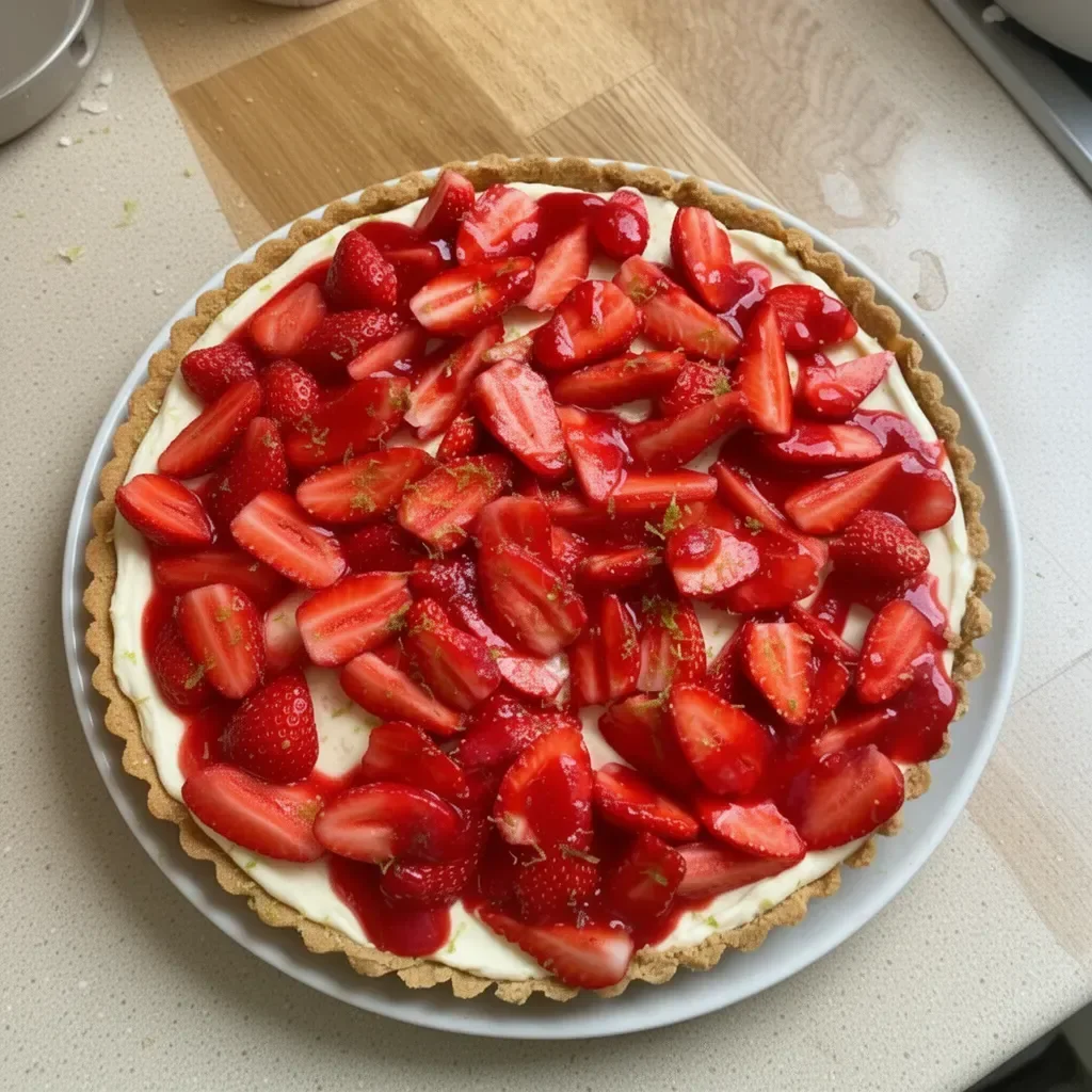 Tarte Fraise Citron Vert Express avec des fraises et citron vert