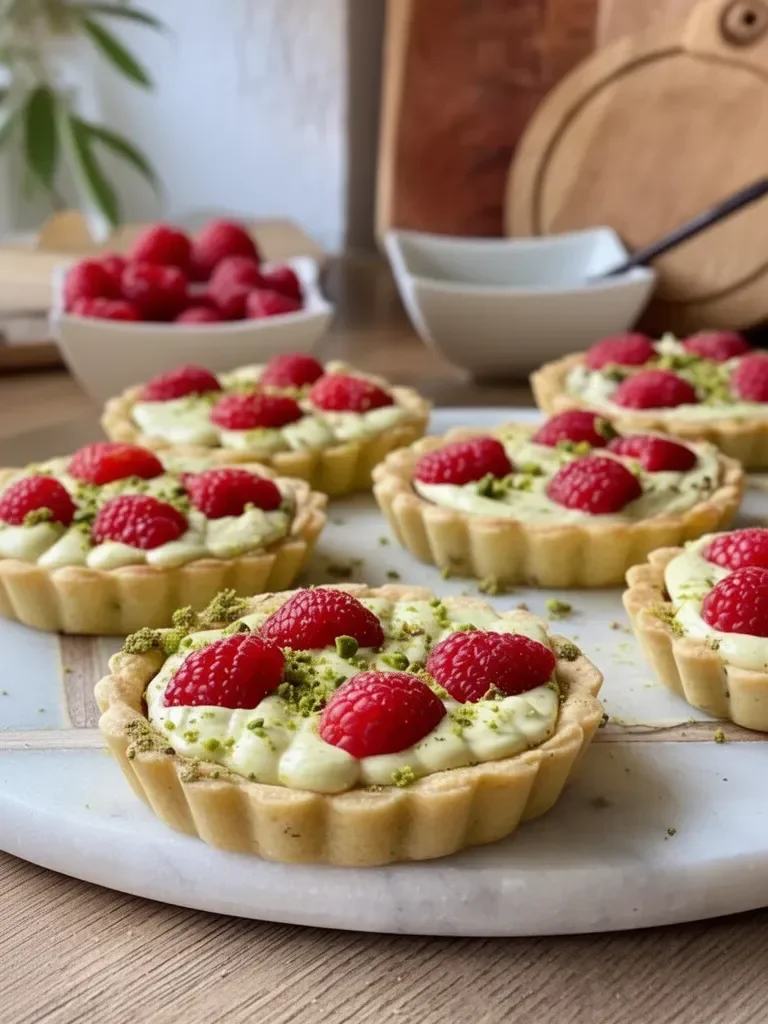 Tartelettes à la pistache et à la framboise