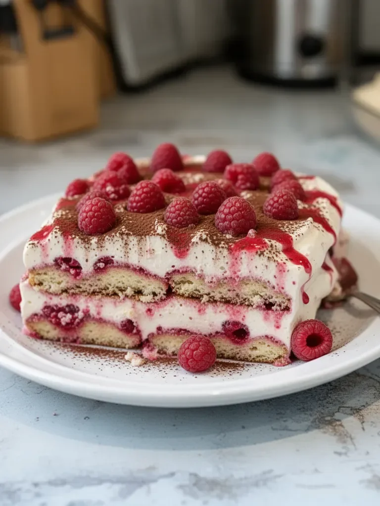 Tiramisu crémeux à la framboise
