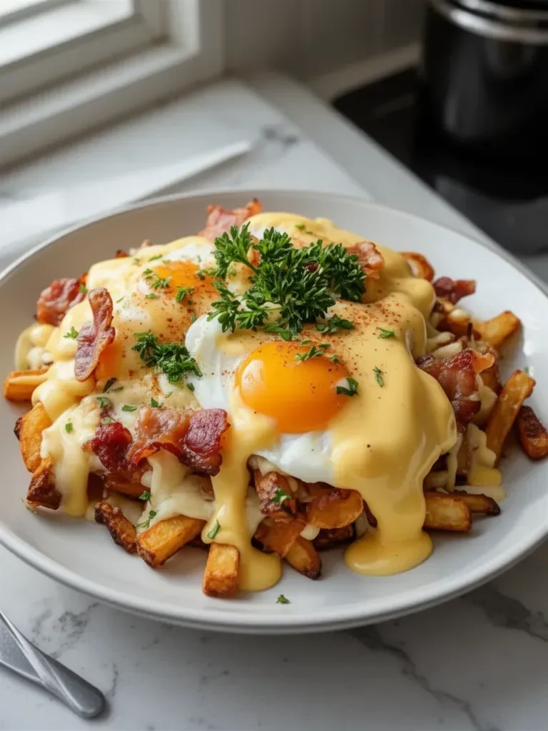 Ultimate Breakfast Poutine avec Sauce Hollandaise Crémeuse