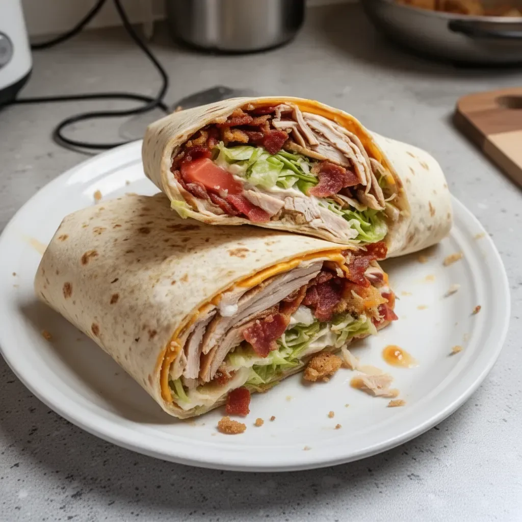 Wrap au Club de Dinde avec légumes frais et sauce crémeuse