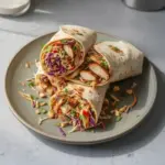 Wrap de poulet thaï avec coleslaw asiatique