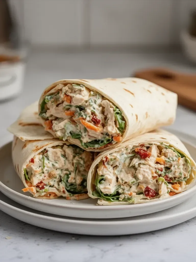 Wrap de salade de poulet crémeuse