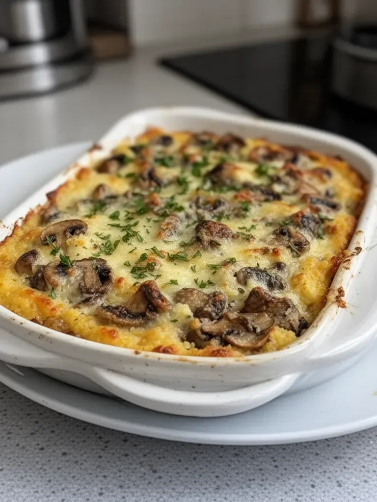 Casserole de polenta aux champignons : un délice réconfortant incroyable