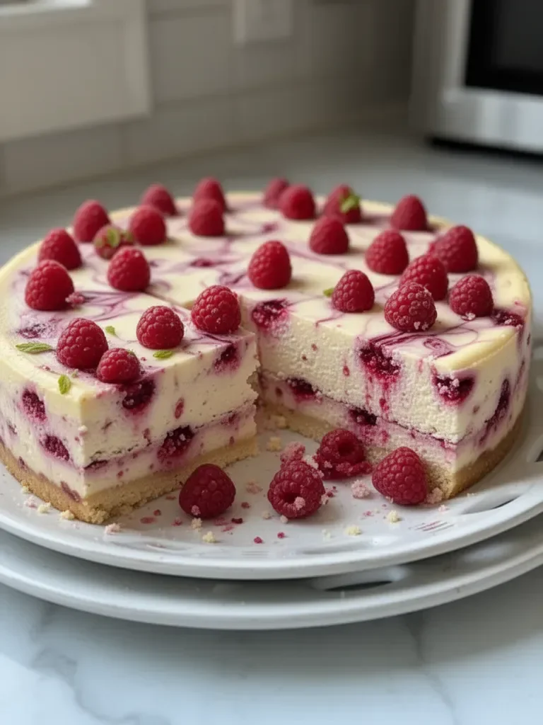 Cheesecake aux framboises sans cuisson