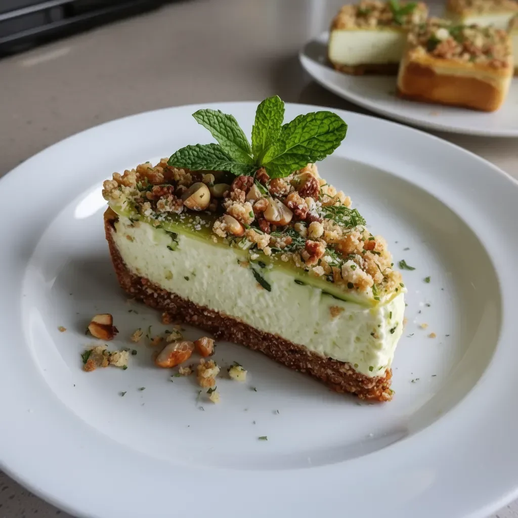 Cheesecake salé aux courgettes et menthe, une recette originale et délicieuse.