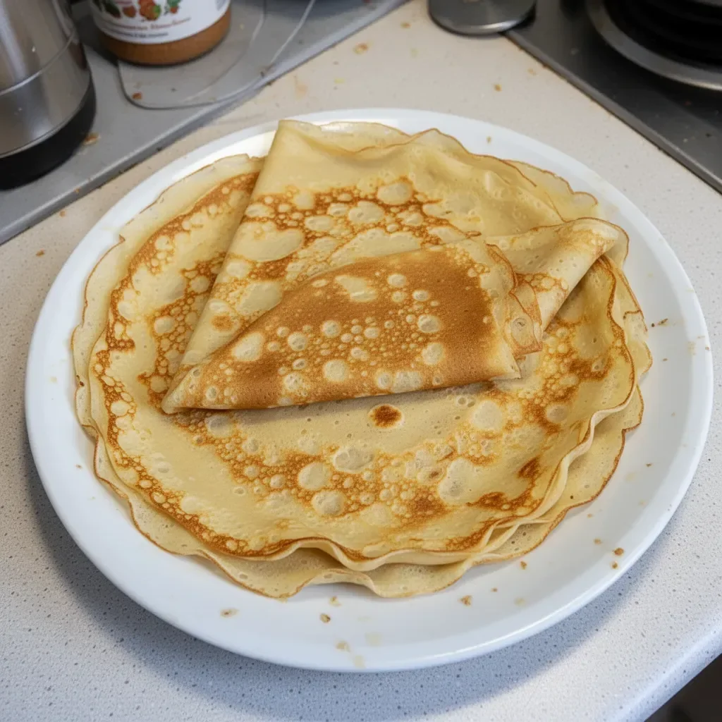 Crêpes bretonnes maison prêtes à déguster avec garnitures variées