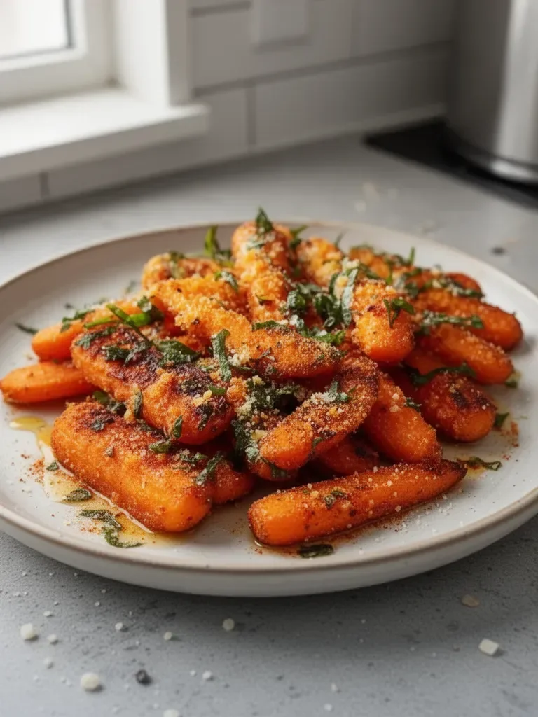 Crispy smashed carrots with smoked paprika and parmesan