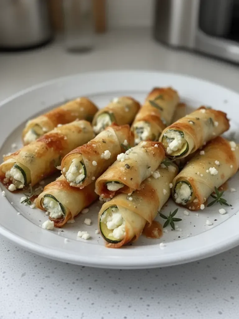 Crispy Zucchini, Feta, and Mozzarella Cigars