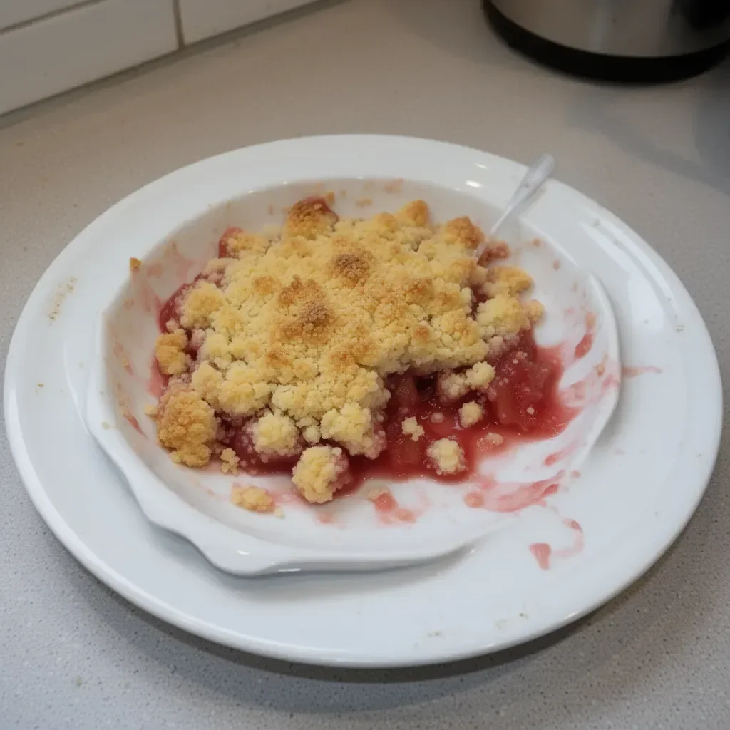 Crumble de rhubarbe, un dessert savoureux et réconfortant