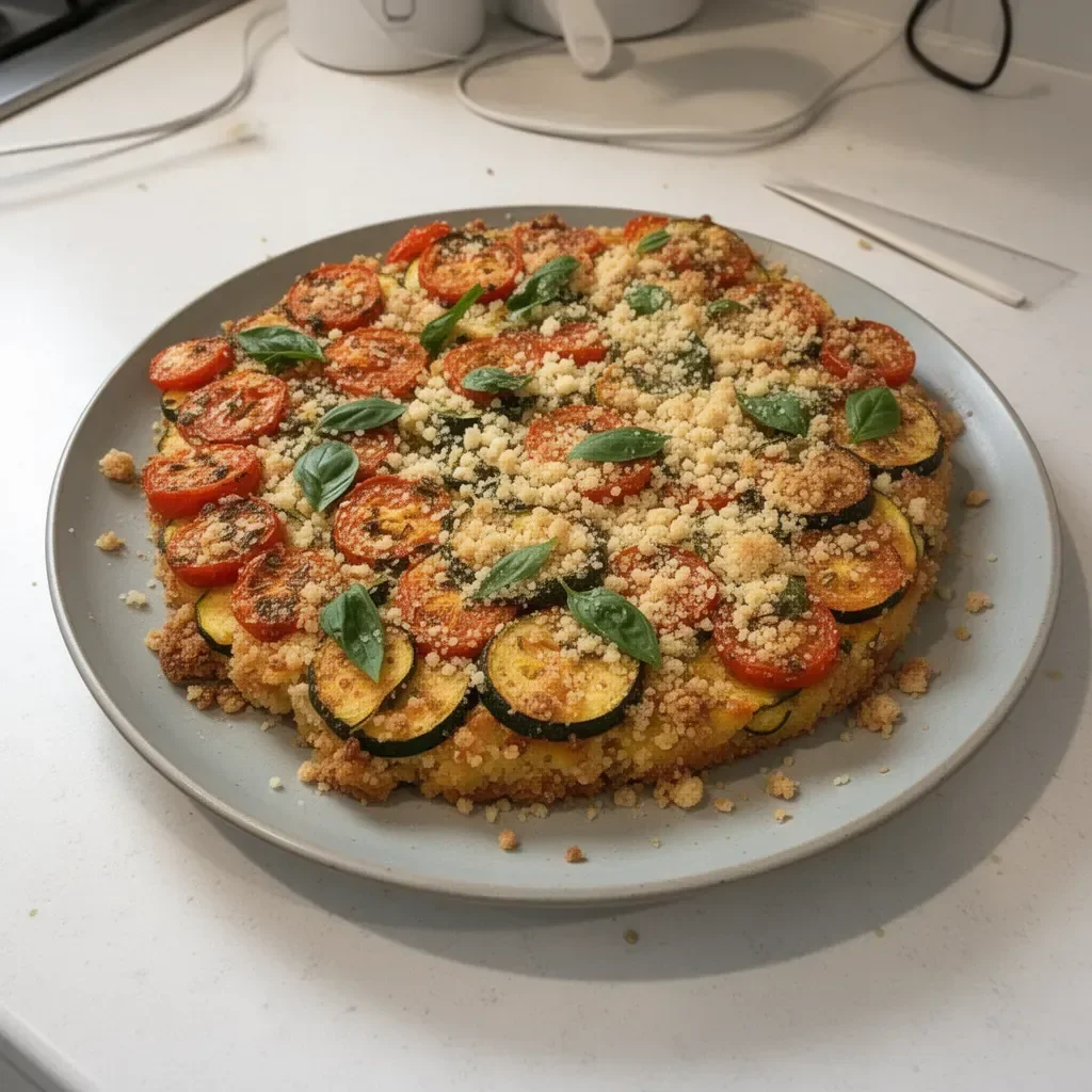 Crumble salé aux légumes d'été, un plat savoureux et coloré
