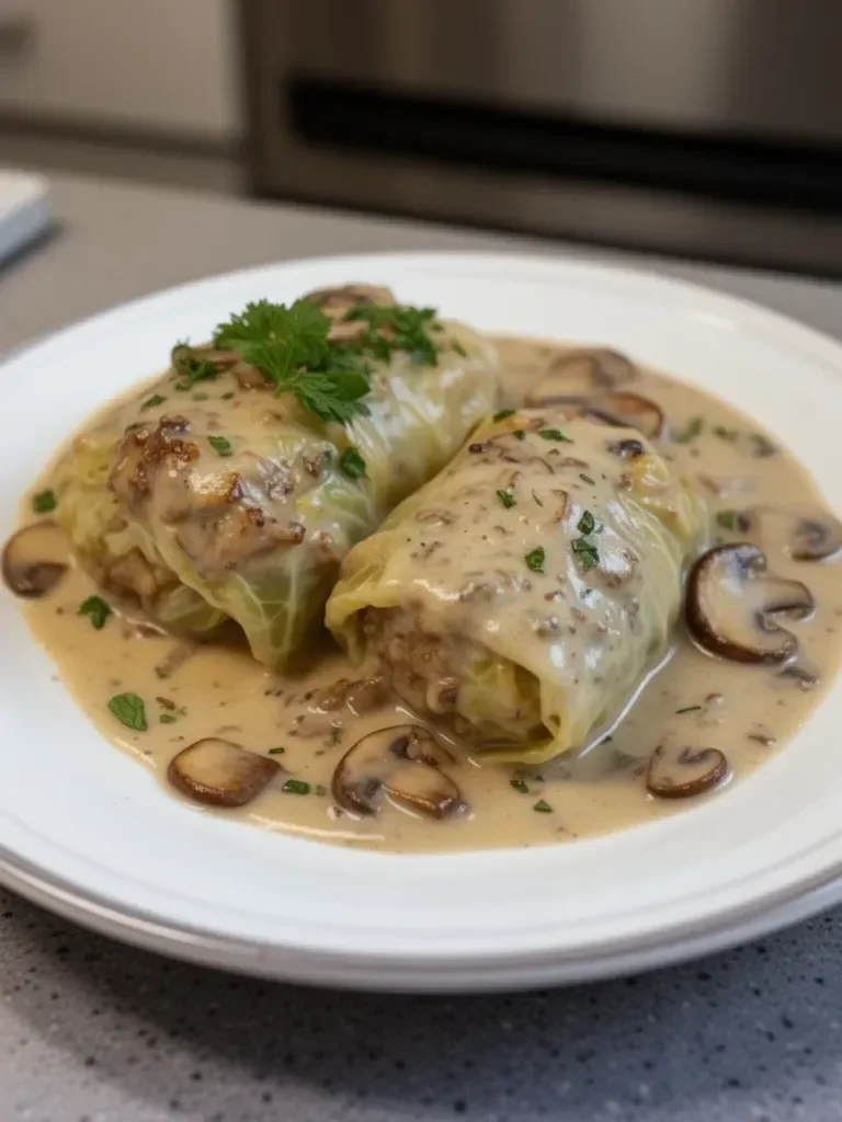 Gołąbki avec Sauce aux Champignons