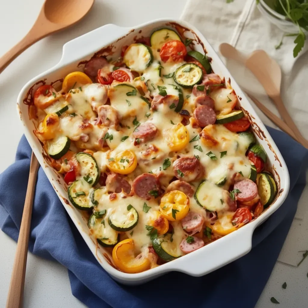 Gratin de légumes à la provençale avec légumes colorés et fromage doré