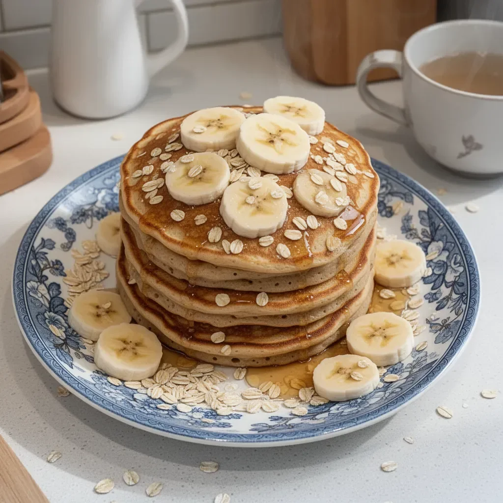 Pancakes banane et avoine prêts à être savourés