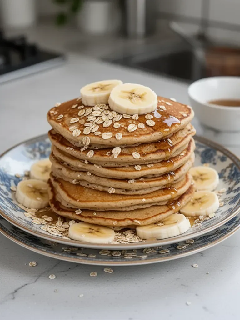 Pancakes with banana and oats