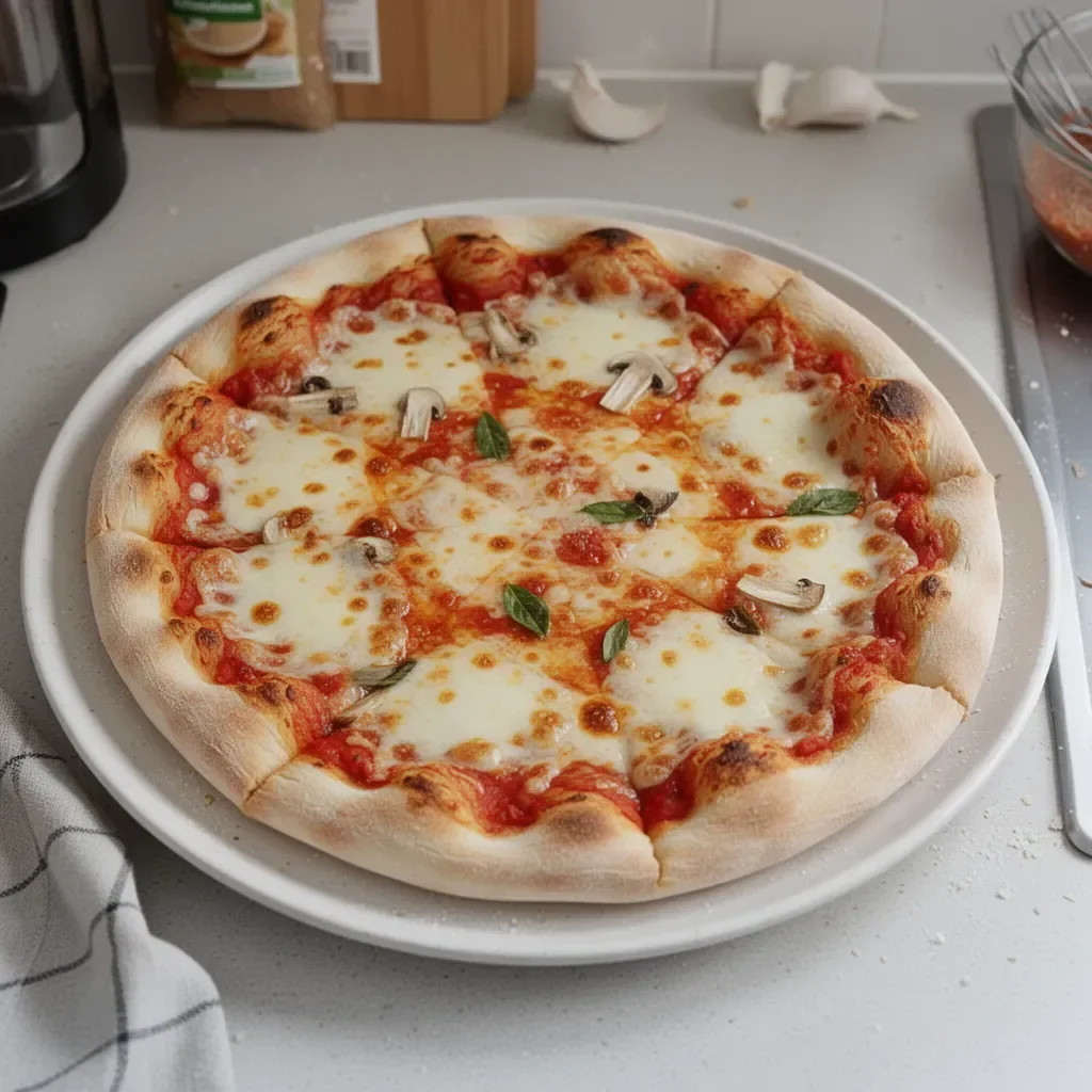 Préparation de pâte à pizza maison avec ingrédients frais