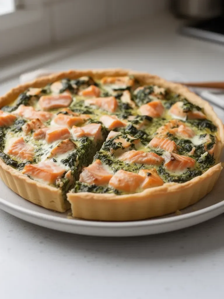 Quiche au saumon et aux épinards