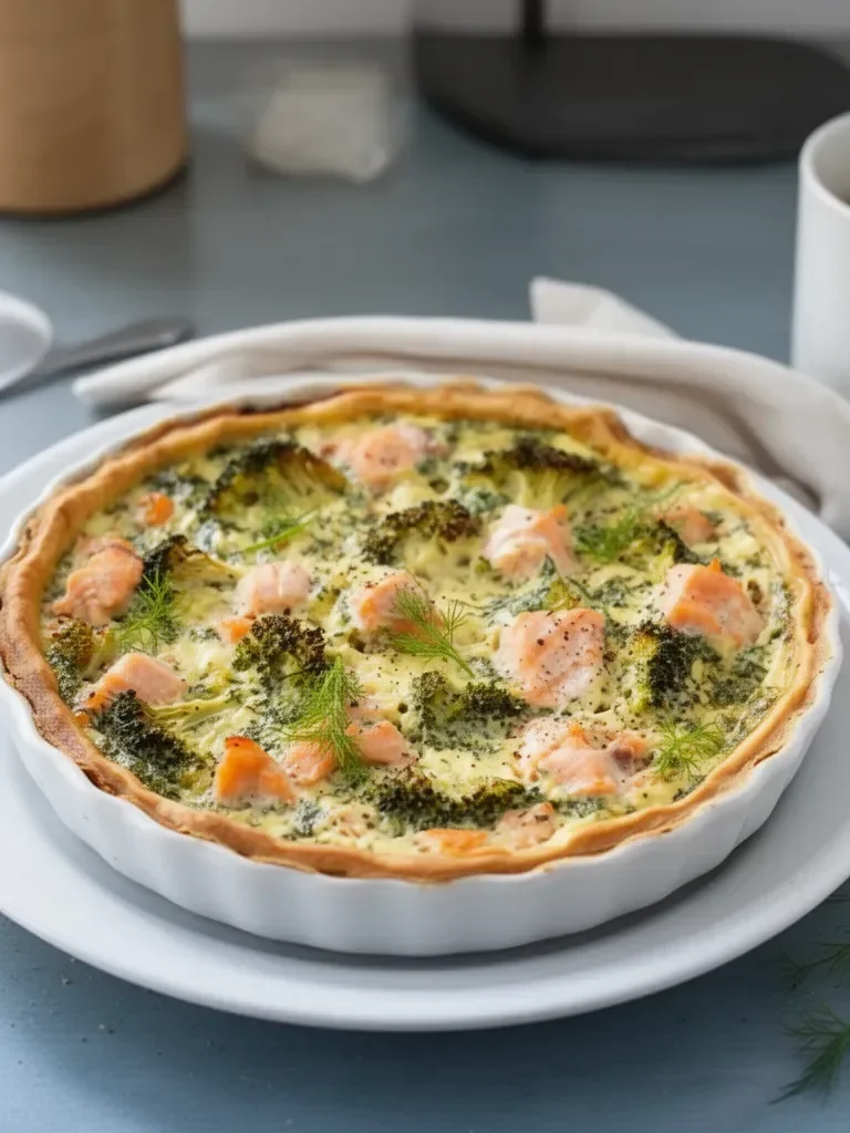 Quiche de saumon aux brocolis