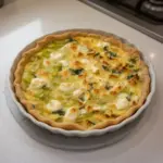 Quiche with leeks and goat cheese