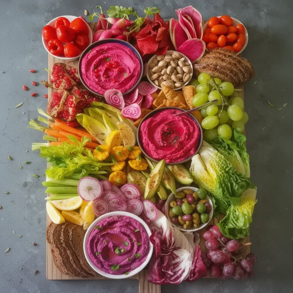 Recette savoureuse de houmous de betterave avec des ingrédients frais