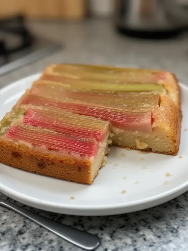 Rhubarb upside-down cake