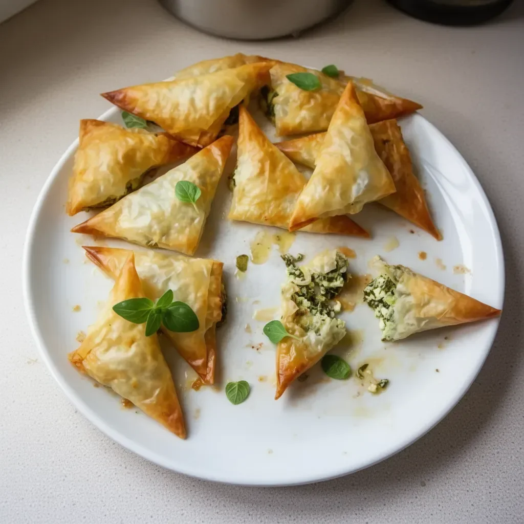 Délicieuse spanakopita, tourte aux épinards et fromage feta sur une table